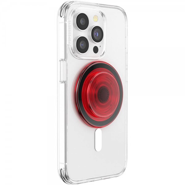 Popsockets PopGrip MagSafe-puhelimeen, Danger Red läpinäkyvä