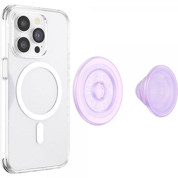 Popsockets PopGrip MagSafelle, opaalinhohtoinen, läpinäkyvä