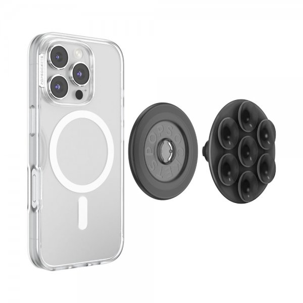 Popsockets MagSafe Suck-Up Grip & Mount läpikuultava musta