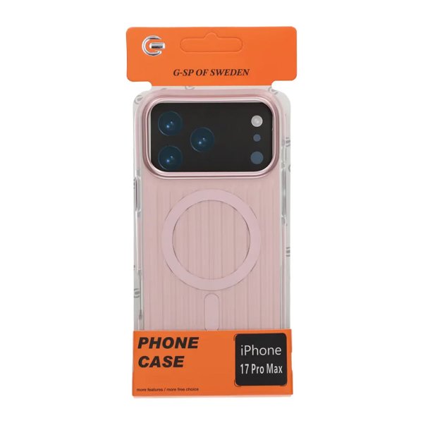 iPhone 17 Pro Max Kuori Aaltokuvioitu MagSafe Vaaleanpunainen