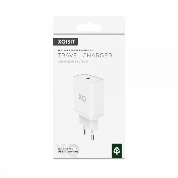 Xqisit matkalaturi USB-C PD 3.0 20W Valkoinen
