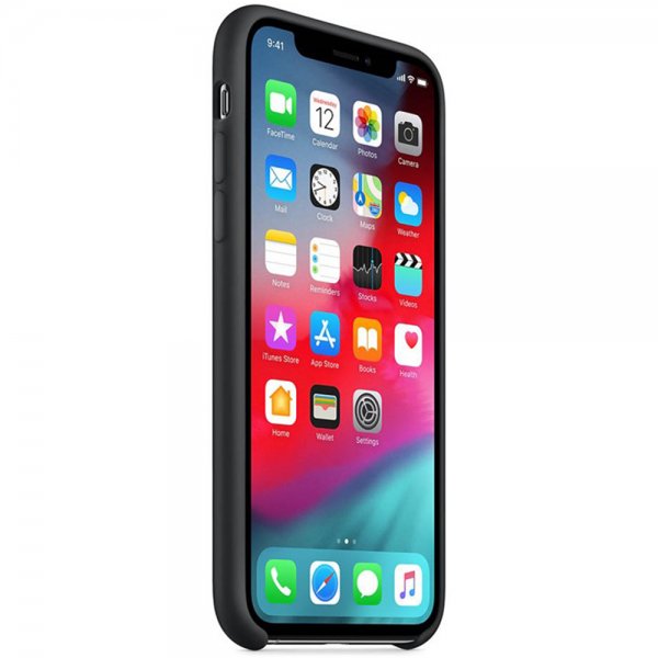 Apple Original iPhone X/Xs Silikonikotelo Musta