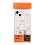 iPhone 15 -kuori, kuvioitu, MagSafe, rusetilla