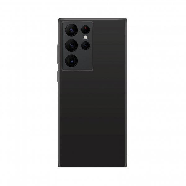 Xqisit Samsung Galaxy S22 Ultra silikonisuojakuori, musta