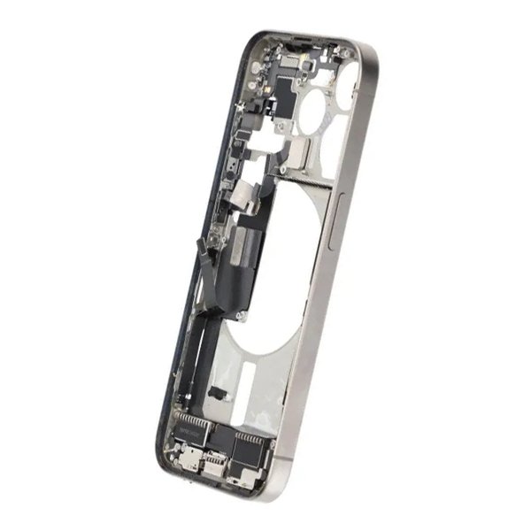 Keskikehys pikkutarvikkeineen iPhone 15 Pro -puhelimelle – Luonnollinen Titaani OEM
