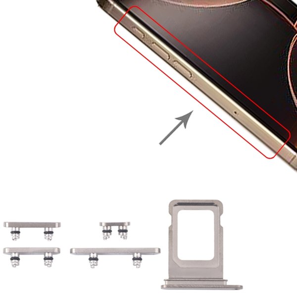 Painikkeet ja SIM-korttipidike iPhone 16 Prolle ja 16 Pro Maxille - Luonnollinen titaani