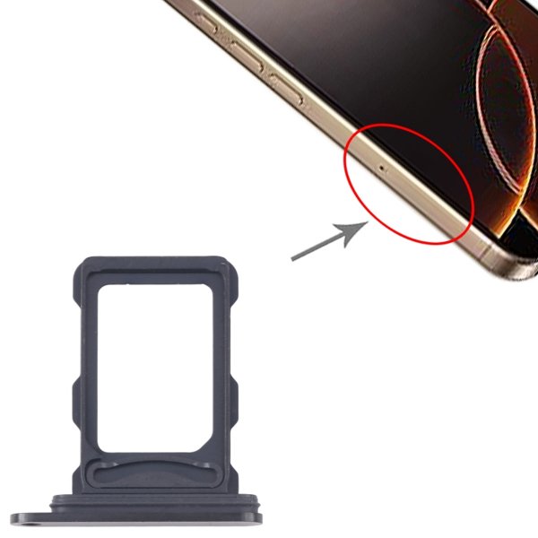 iPhone 16 Pro ja 16 Pro Max SIM-korttipidike – musta