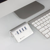 Satechi USB 3.0 -alumiinihubi 4 porttia hopea