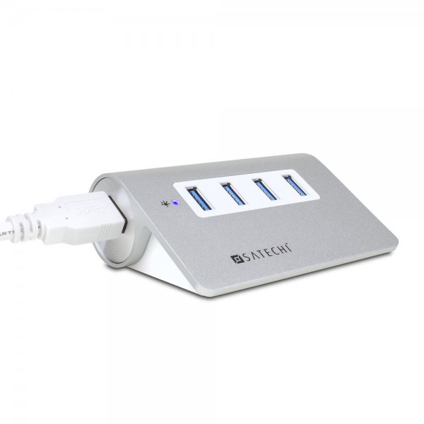 Satechi USB 3.0 -alumiinihubi 4 porttia hopea