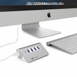 Satechi USB 3.0 -alumiinihubi 4 porttia hopea
