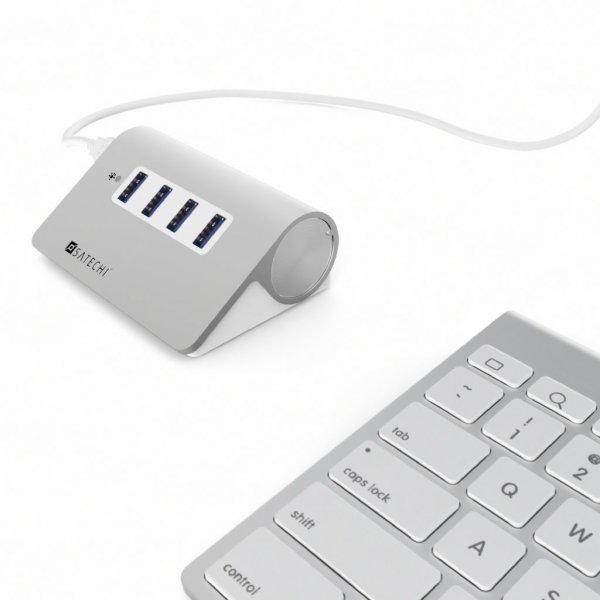 Satechi USB 3.0 -alumiinihubi 4 porttia hopea