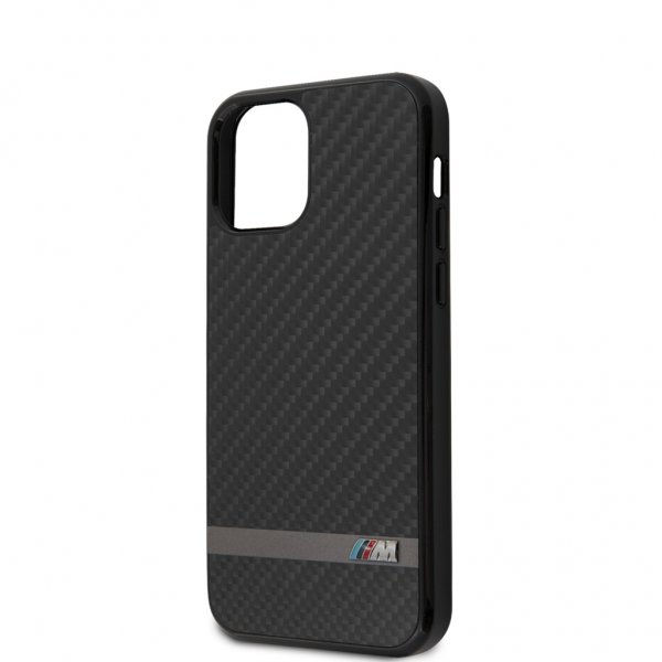 BMW iPhone 12 Mini Kuori Carbon & Alu Musta
