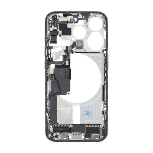 Keskikehys pikkutarvikkeineen iPhone 15 Prolle - Valkoinen titaani OEM
