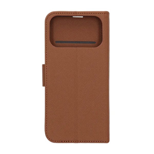 iPhone 17 Pro Max -suojakuori korttipaikalla ja jalustatoiminnolla, ruskea