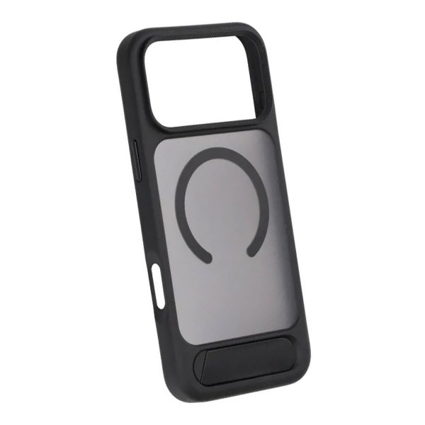 Rvelon iPhone 17 Pro Max -kuori jalustalla MagSafe Musta