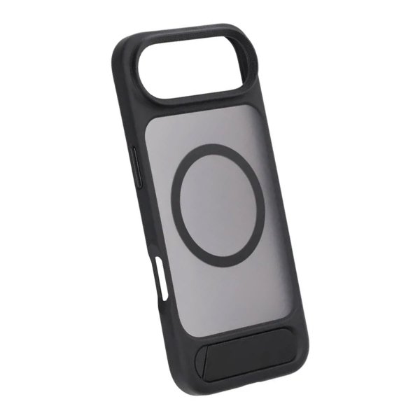 Rvelon iPhone Air -kuori jalustalla, musta
