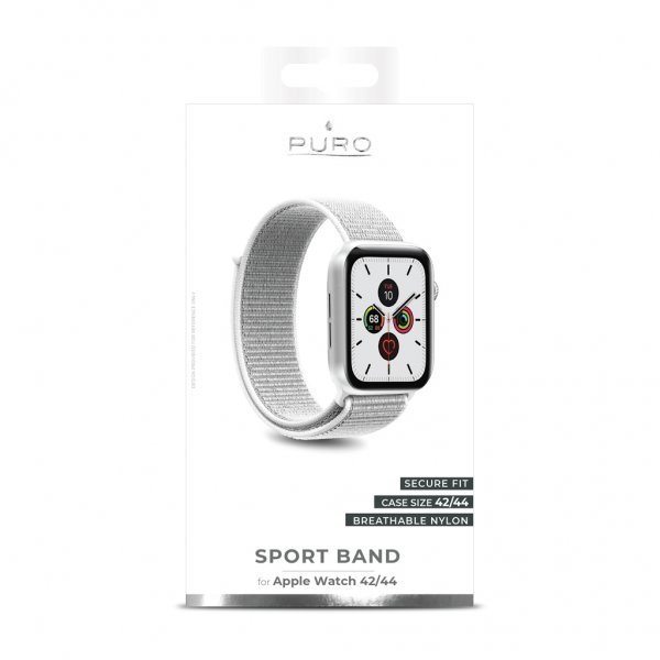 Puro Apple Watch 44/45/46mm/Apple Watch Ultra -ranneke Sport Band Ice White