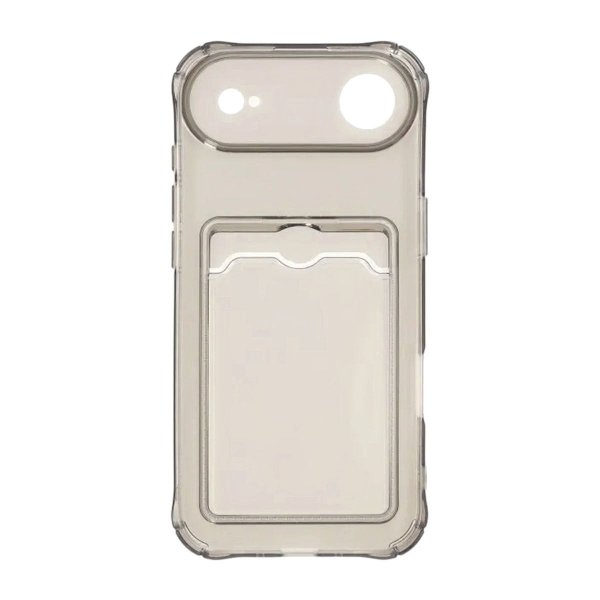 iPhone Air -kuori, korttipidike, läpinäkyvä musta