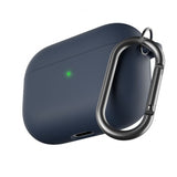 KeyBudz AirPods Pro -suojakuori, PodSkinz HyBridShell Series, avaimenperäkotelo, keskiyönsininen