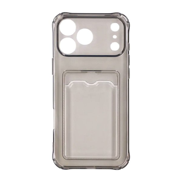 iPhone 17 Pro Max Kuori Korttikotelo Läpinäkyvä Musta