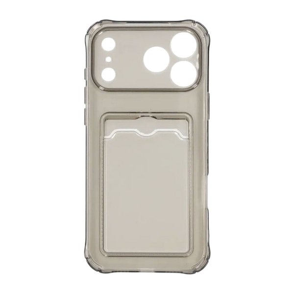 iPhone 17 Pro Max Kuori Korttikotelo Läpinäkyvä Musta