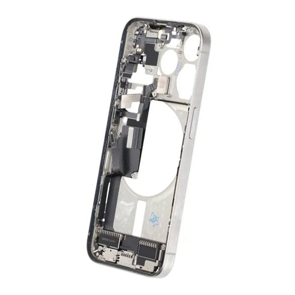Keskikehys pikkutarvikkeineen iPhone 15 Prolle - Valkoinen titaani OEM