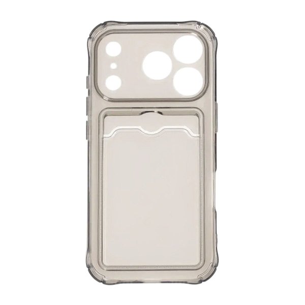 iPhone 17 Pro Kuori Korttipidike Läpinäkyvä Musta