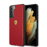 Ferrari Samsung Galaxy S21 Plus -kuori, logo, perforoitu, punainen
