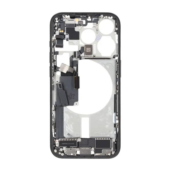 Keskirunko pikkutarvikkeineen iPhone 15 Prolle - Musta titaani OEM