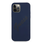 Guess iPhone 12 Pro Max Kuori Vintage Silicone Tummanharmaa
