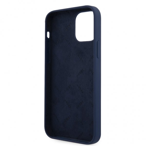 Guess iPhone 12 Pro Max Kuori Vintage Silicone Tummanharmaa