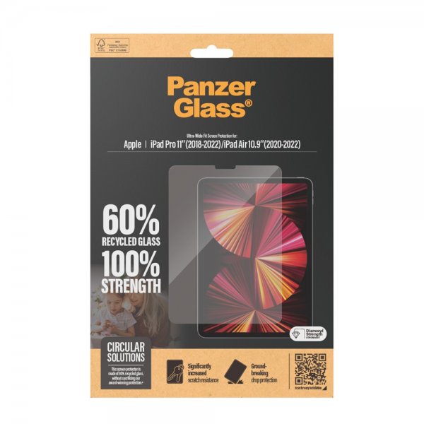 PanzerGlass iPad Air 10.9 (sukupolvi 4/5)/iPad Pro 11 (sukupolvi 2/3/4) Näytönsuoja Ultra-Wide Fit