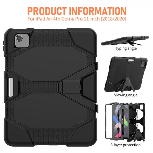 iPad Air 10.9 (sukupolvi 4/5) Suojakotelo Heavy Duty Armor Musta