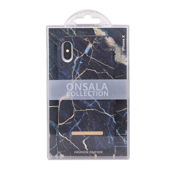 Onsala iPhone X/Xs Kuori Fashion Edition Black Galaxy Marble