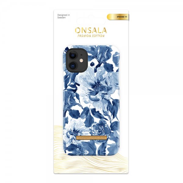 Onsala iPhone 11 -suojakuori Fashion Edition Indigo Peony