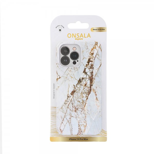 Onsala iPhone 15 Pro Max Kuori MagSeries White Rhino Marble