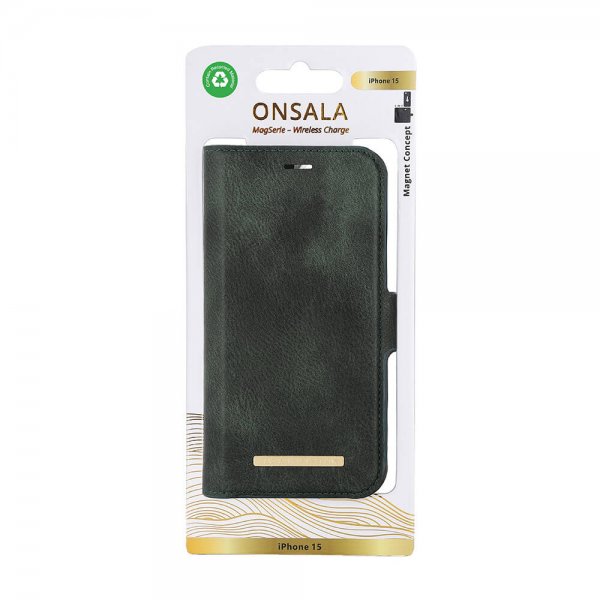Onsala iPhone 15 -kuoret, MagSeries, irrotettava suojakuori, vihreä