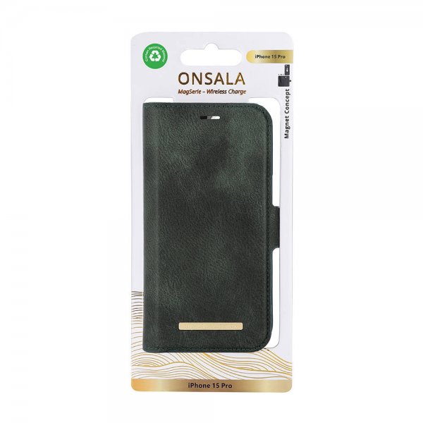 Onsala iPhone 15 Pro -suojakuori, MagSeries irrotettava kuori, vihreä
