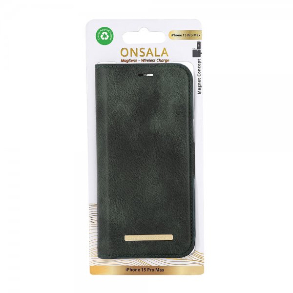 Onsala iPhone 15 Pro Max -kotelo MagSeries irrotettava kuori vihreä