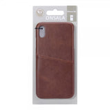 Onsala iPhone Xr -suojakuori, jossa korttipaikka, ruskea