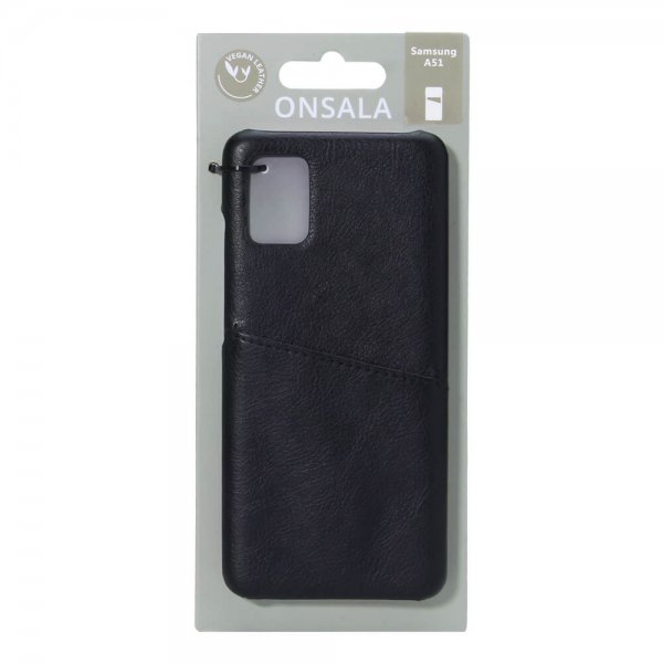 Onsala Samsung Galaxy A51 -kuori korttipaikalla, musta