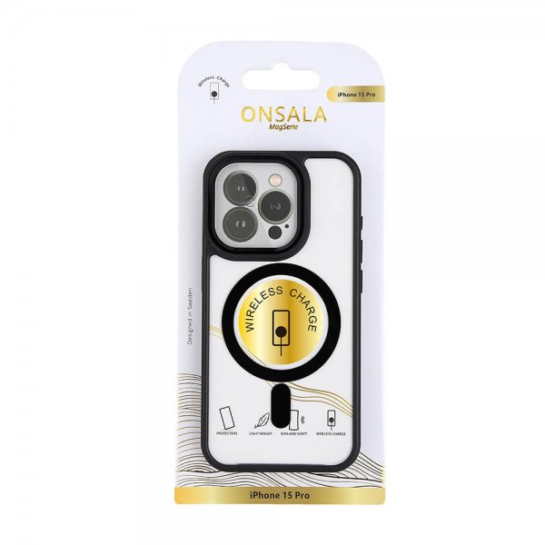 Onsala iPhone 15 Pro Kuori Bumper MagSeries Musta