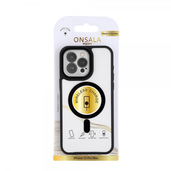 Onsala iPhone 15 Pro Max Kuori Bumper MagSeries Musta