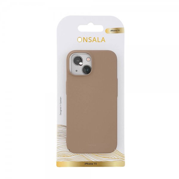 Onsala iPhone 15 Ultraslim Sand Burst Beige -kuori