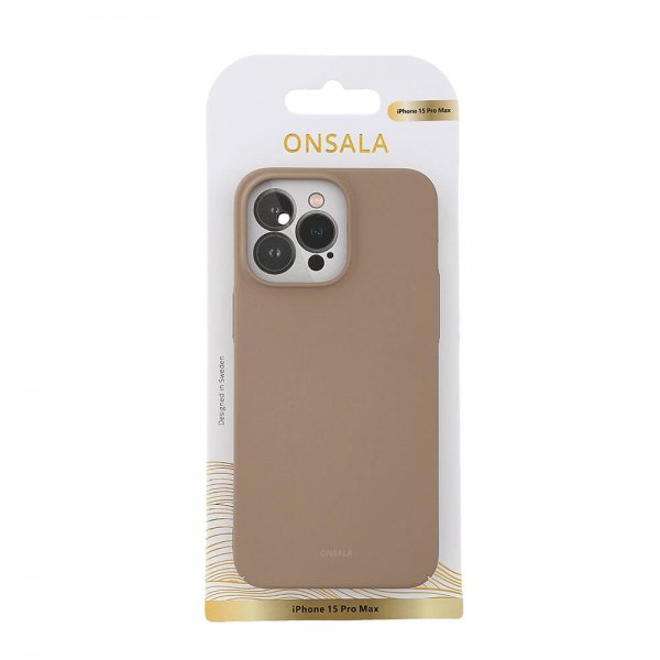 Onsala iPhone 15 Pro Max Kuori Ultraslim Sand Burst Beige