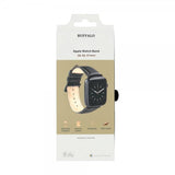 Buffalo Apple Watch 38/40/41/42mm ranneke aitoa nahkaa, musta