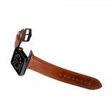 Buffalo Apple Watch 38/40/41/42mm ranneke aitoa nahkaa, ruskea