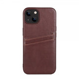 Buffalo iPhone 13/iPhone 14 -suojakuori korttipaikoilla, ruskea