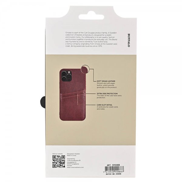Buffalo iPhone 12/iPhone 12 Pro Kuori Takakuori Korttipaikoilla Ruskea