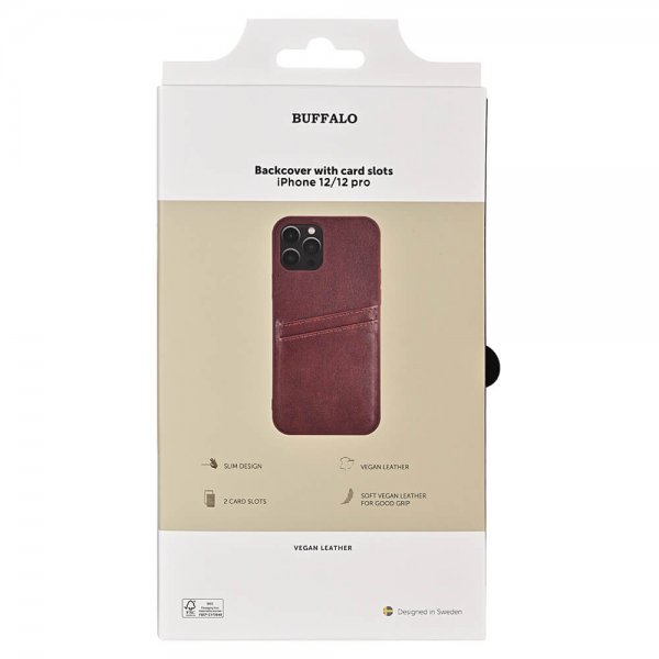 Buffalo iPhone 12/iPhone 12 Pro Kuori Takakuori Korttipaikoilla Ruskea